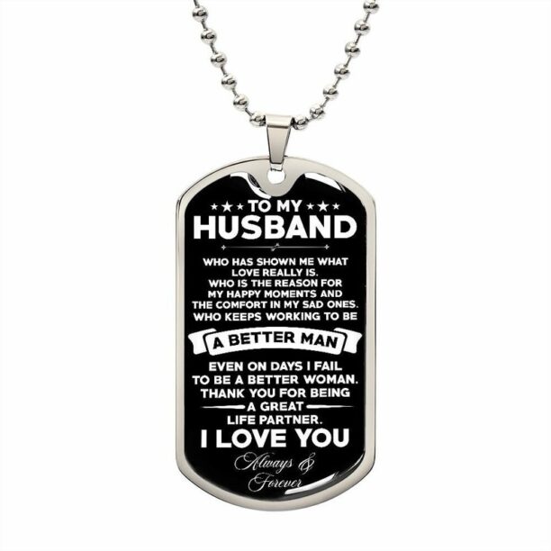 Soulmate To My Husband Dog Tag Necklace, Anniversary Dog Tag Necklace, Gift For Husband Love, Valentines for Him