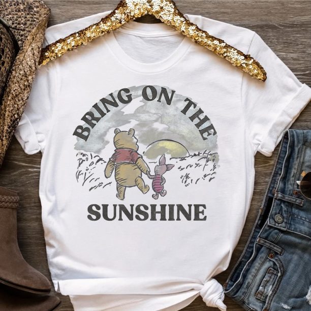 Disney Winnie The Pooh Piglet & Pooh Bring On The Sunshine Shirt Magic Kingdom WDW Unisex T-shirt Family Birthday Gift