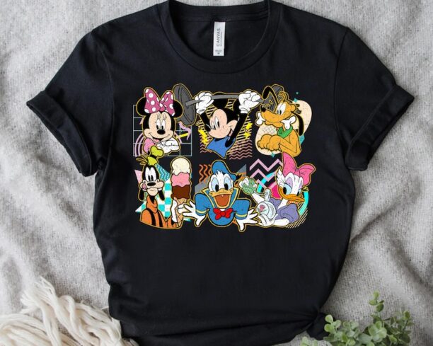 Retro 90s Cute Disney Mickey and Friends Shirt, Minnie, Donald