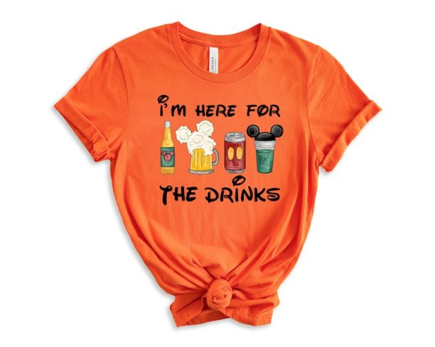 I'm Here For The Drinks Funny Disney Beer T-Shirt, Disney Vacation Shirt, Disney Family Shirt, Disney Trip Shirt