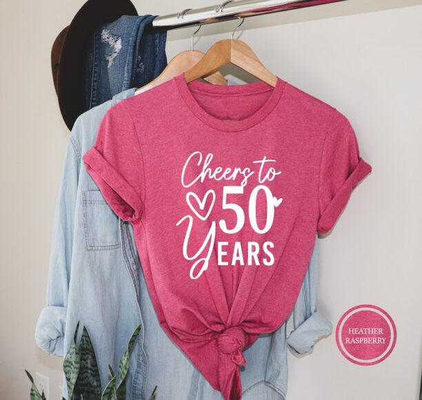 Cheers To 50 Years T-Shirt, 50th Birthday Shirt, 50th Birthday Gift Ideas, 50th Birthday Gift Tee, 50th Anniversary