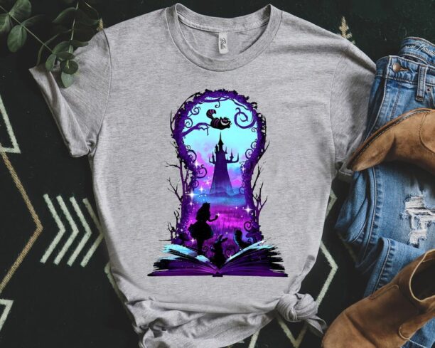 Retro Disney Alice In Wonderland Characters Cheshire Hatter Shirt