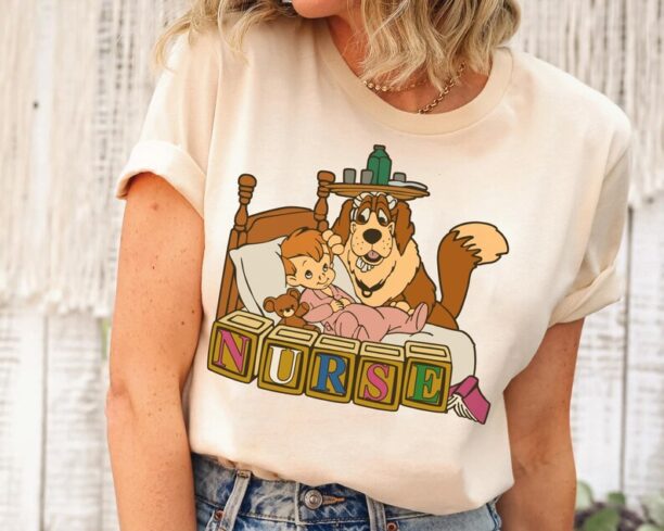 Nana Nurse and Michael Shirt / Disney Nurse T-shirt / Peter Pan / Nurse's Day 2023 Tee / Nana Dog Nurse Maid Child Care