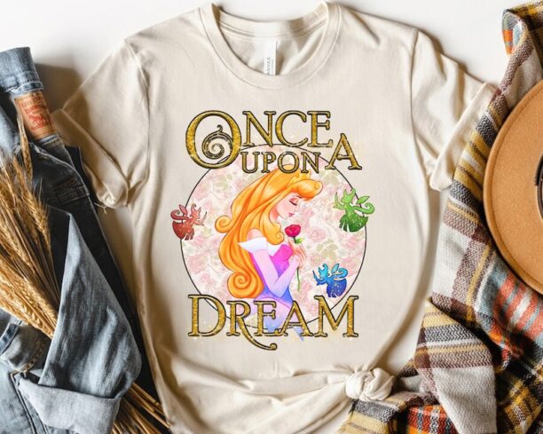 Disney Princess Sleeping Beauty Aurora Once Upon Dream Retro Shirt