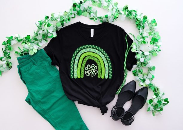 Shamrock Leopard Rainbow St Patrick's Day T-Shirt | St Patricks Day Shirt | Cute St Paddys Tee | Gift For BFF