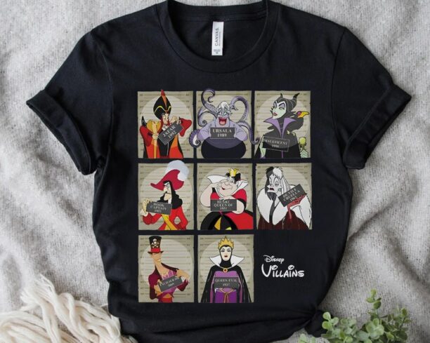 Disney Villains Mugshot Squad Ursula Evil Queen Cruella Shirt