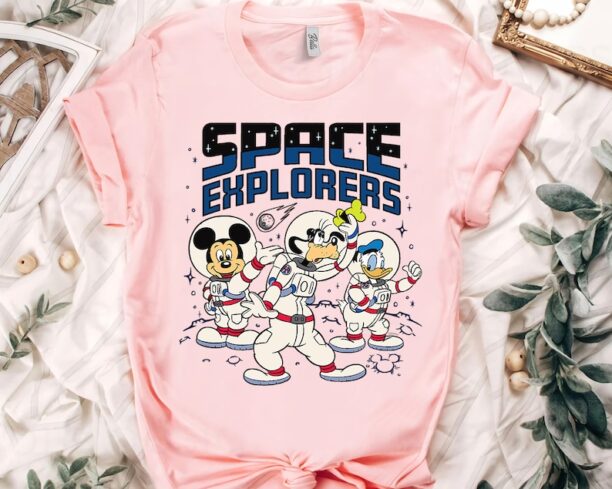 Disney Space Explorers Mickey Mouse and Friends Retro Vintage Shirt Magic Kingdom Unisex T-shirt Family Birthday Gift