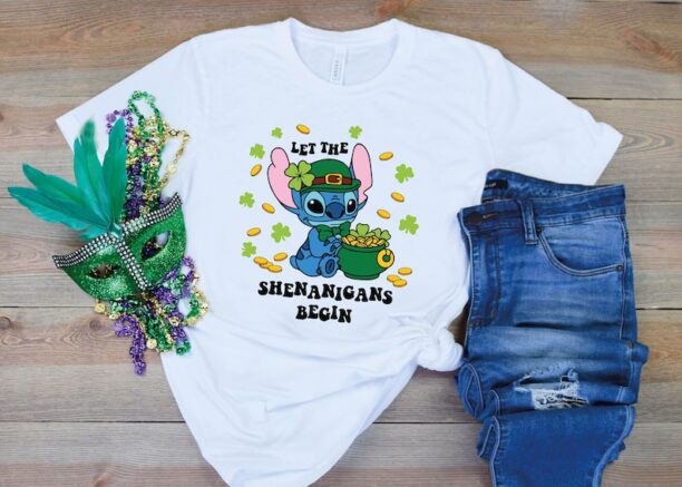 Let The Shenanigans Begin Shirt , Stitch St. Patrick's Day Shirt ,Happy St Patricks Day T shirt, Irish T-Shirt