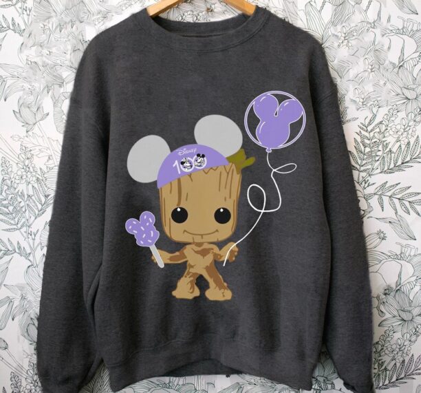 Cute Baby Groot Wears Mickey Ears Disney 100 Years Of Wonder Shirt / Disney Anniversary T-shirt / Walt Disney World /