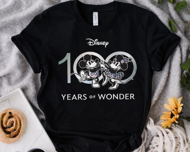 Disney 100 Years Of Wonder Retro Mickey Mouse and Minnie Shirt