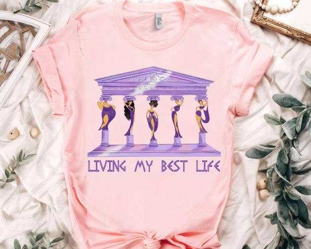 Disney Hercules Diva The Muses Living My Best Life Retro Shirt