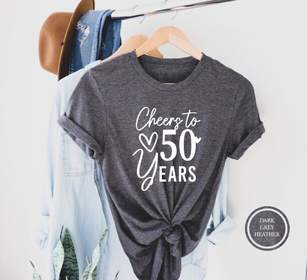 Cheers To 50 Years T-Shirt, 50th Birthday Shirt, 50th Birthday Gift Ideas, 50th Birthday Gift Tee, 50th Anniversary