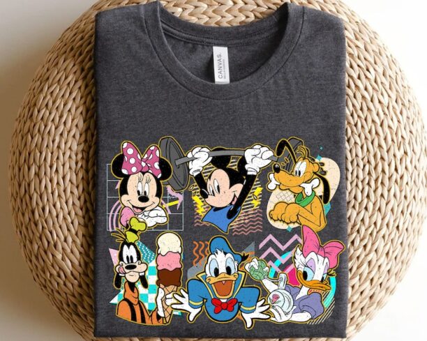 Retro 90s Cute Disney Mickey and Friends Shirt, Minnie, Donald