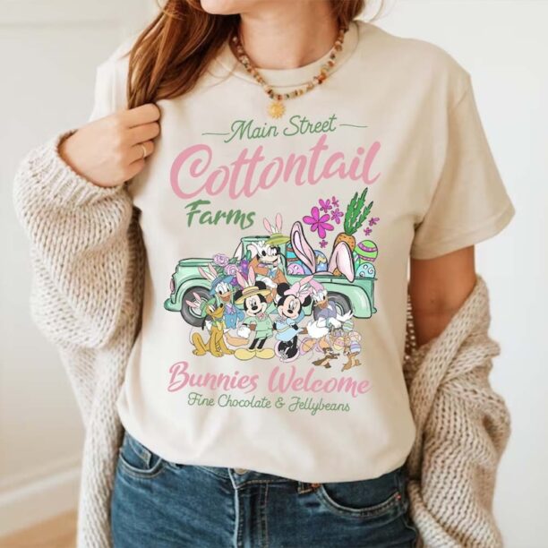 Disney Easter Main Street Cottontail Farms Shirt, Mickey and Friends Easter Bunny Shirt, Disney Easter Truck