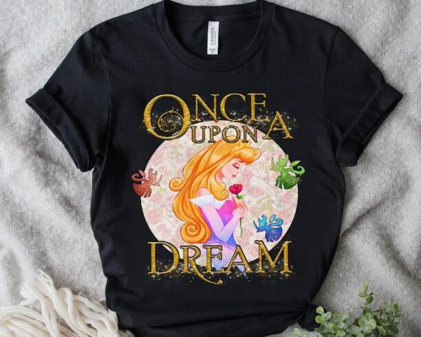 Disney Princess Sleeping Beauty Aurora Once Upon Dream Retro Shirt