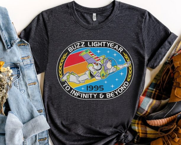 Disney Pixar Toy Story Buzz Lightyear To Infinity & Beyond Retro Shirt