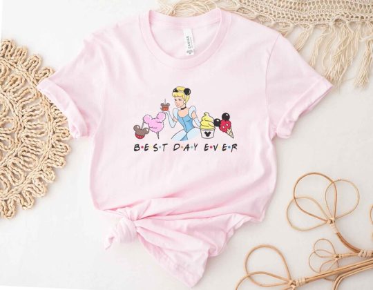 Cinderella Best Day Ever T-shirt Disney Princess Mickey ears snacks Disneyland World parks family shirts Youth Adult