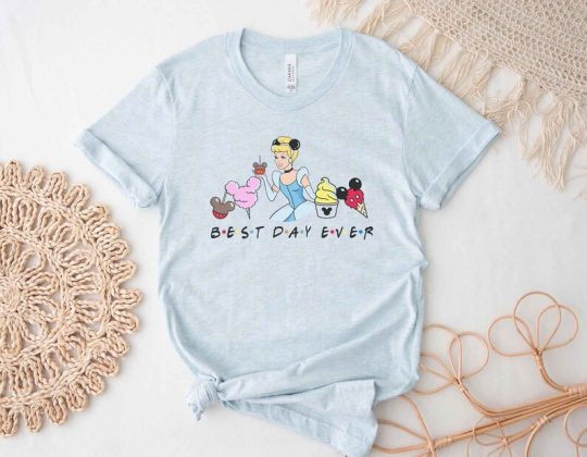 Cinderella Best Day Ever T-shirt Disney Princess Mickey ears snacks Disneyland World parks family shirts Youth Adult