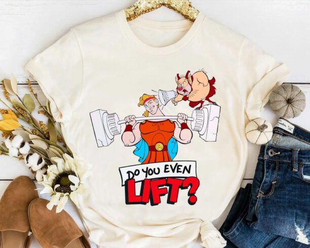 Disney Funny Hercules & Phil Do You Even Lift Retro Shirt