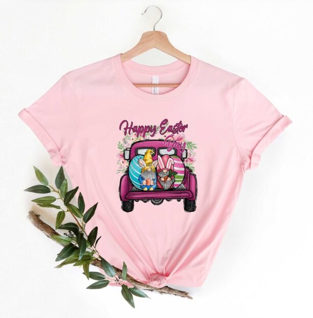 Happy Easter Gnomes Truck Shirt, Gnomes Shirt, Easter Day Shirts, Cute Easter Sweatshirt, Easter Day Shirt Woman