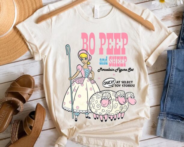 Retro Vintage Disney Pixar Toy Story Bo Peep and Sheep Advertisement Shirt