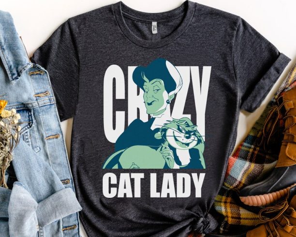 Disney Cinderella Lady Tremaine Lucifer Crazy Cat Lady Shirt, DIsneyland Vacation