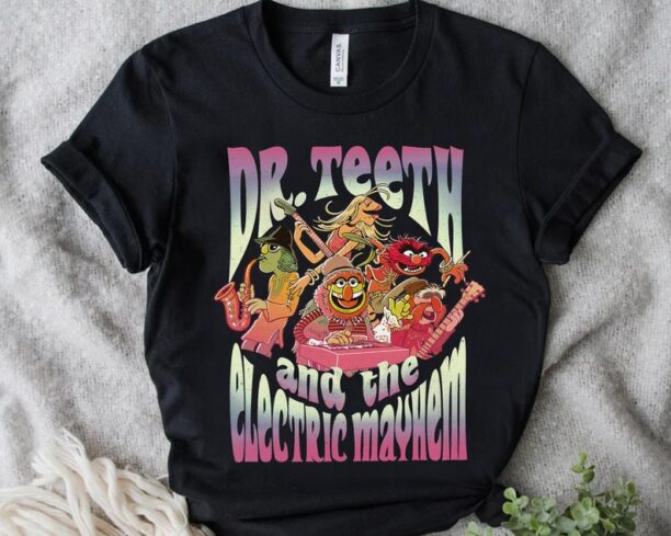 Disney The Muppets Show Dr. Teeth And The Electric Mayhem Kermit Retro Shirt