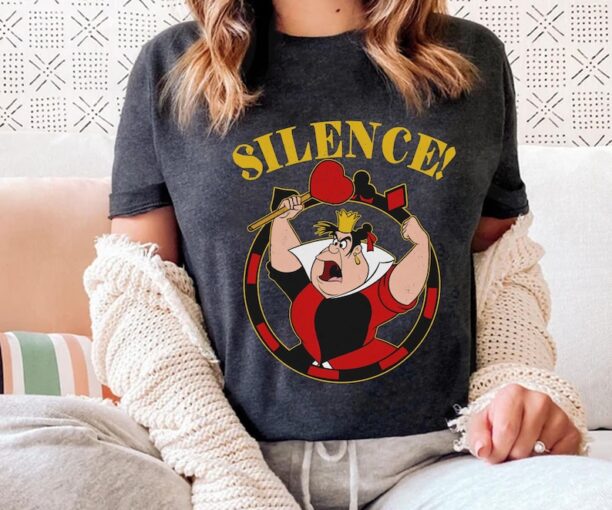 Retro Queen Of Hearts Silence Shirt / Alice In Wonderland Disney Villains T-shirt / Walt Disney World / Disneyland Trip