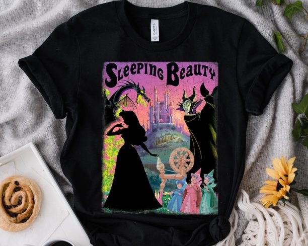 Retro Disney Sleeping Beauty Aurora Maleficent Poster Shirt