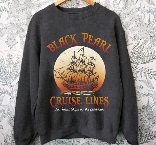 Retro Black Pearl Cruise Lines Shirt / Pirates Of The Caribbean T-shirt / Disney Vacation Tee / Walt Disney World /