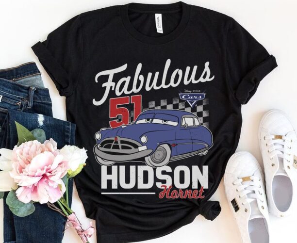 Retro Doc Hudson Checkboard The Fabulous Hudson Hornet Shirt / Disney Cars T-shirt / Walt Disney World Shirt /