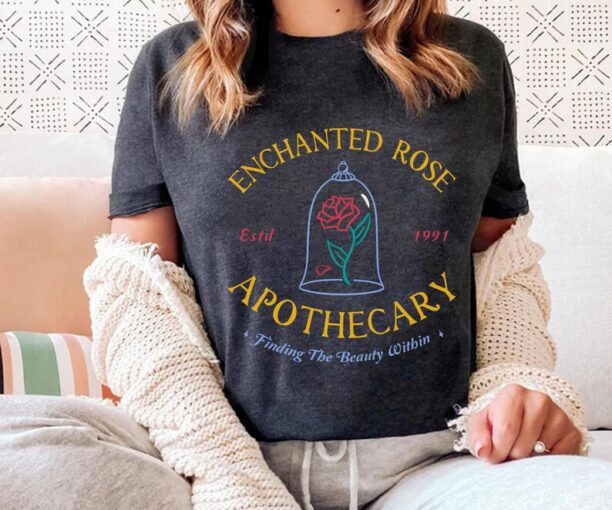 Retro Enchanted Rose Apothecary Shirt / Beauty And The Beast Disney T-shirt / Magic Kingdom / Walt Disney World /