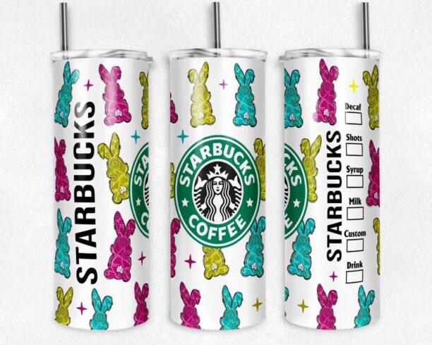 Starbucks colorful Bunny Tumbler, Cute and Eye catching colorful bunny tumbler for easter celebrations