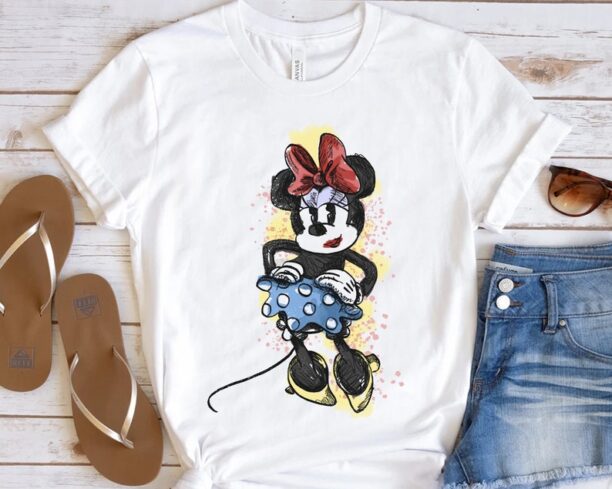 Disney Mickey & Friends Minnie Mouse Classic Pose Sketch Portrait Shirt
