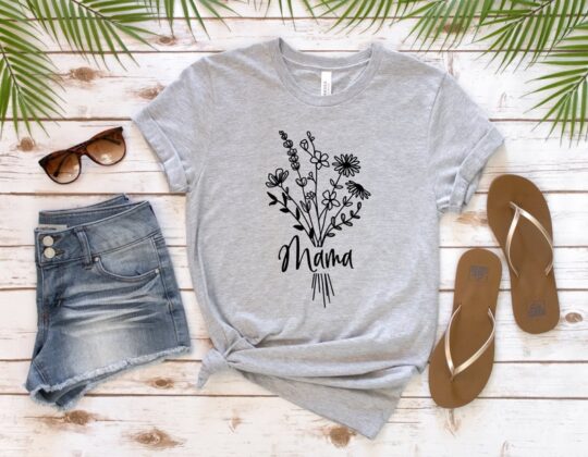 Wildflower Bouquet Mama Shirt, Floral Shirt, Mother's Day Shirt, Gift for New Mom, Best Mother's Day Gift,Mama Shirt