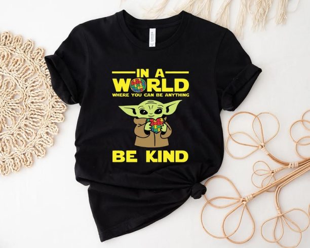 Autism Awareness Baby Yoda Shirt, Women Kid Its Ok To Be Different Shirt, Autism Awareness Shirt, Autism Toddler Shirt