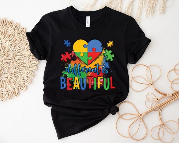 Different is Beautiful, Autism Awareness Shirt, Autism Support Shirt, Special Education Teacher, Puzzle Piece Shirt