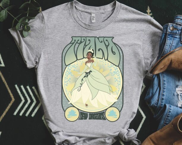 Disney The Princess & The Frog Tiana Seventies Retro Poster Shirt