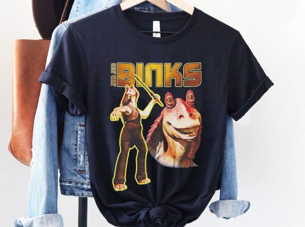 Retro Jar Jar Binks Shirt / Gungan Star Wars Characters T-shirt / Star Wars Day 2023 / May the 4th / Galaxy's Edge /