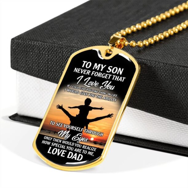 Dawn family dog tag necklace to my son never forget that i love you how special you are to me love dad