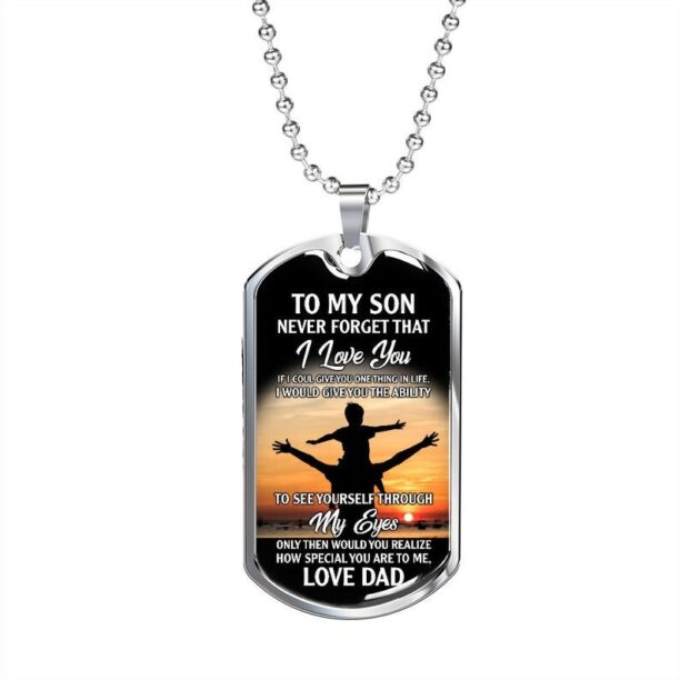 Dawn family dog tag necklace to my son never forget that i love you how special you are to me love dad