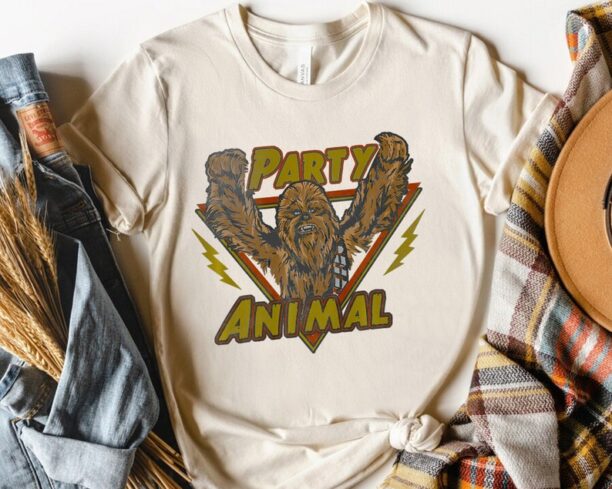 Star Wars Chewie Chewbacca Party Animal Portrait Retro Shirt