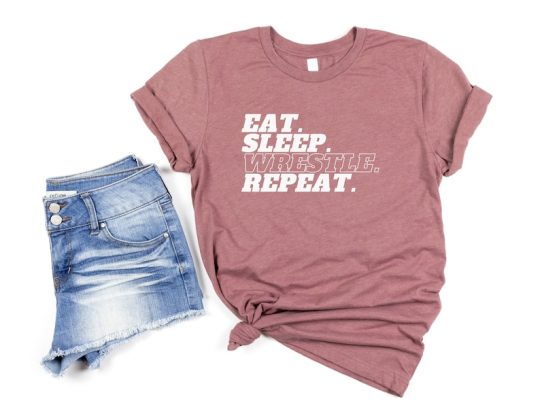 Eat Sleep Wrestle Repeat, Shirt Wrestler Wrestle Team Athlete Gift Novelty Funny Tshirt Tee Unisex Man