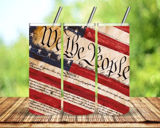 We the People Flag Sublimation Tumbler