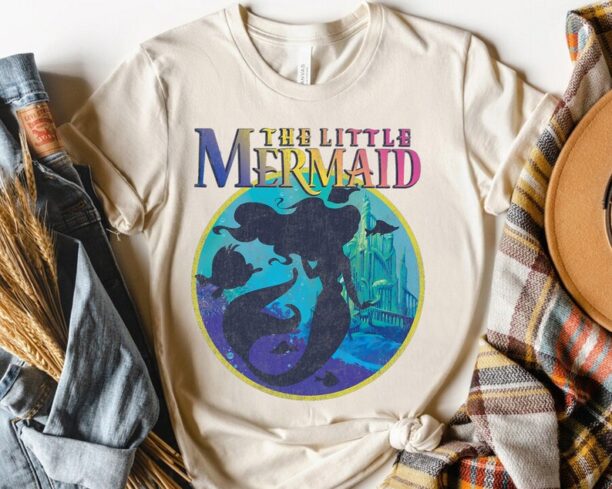 Disney Little Mermaid Vintage Poster Style Graphic Shirt