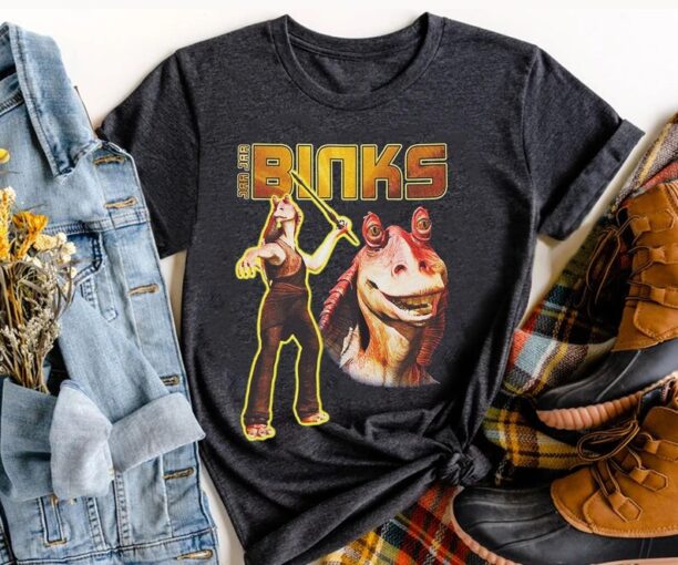 Retro Jar Jar Binks Shirt / Gungan Star Wars Characters T-shirt / Star Wars Day 2023 / May the 4th / Galaxy's Edge /