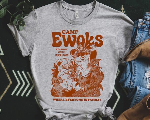 Cute Star Wars Camp Ewok Where Everyone Is Family Retro Shirt