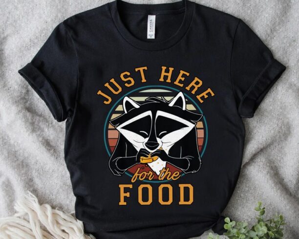 Disney Pocahontas Funny Meeko Just Here For The Food Retro Shirt