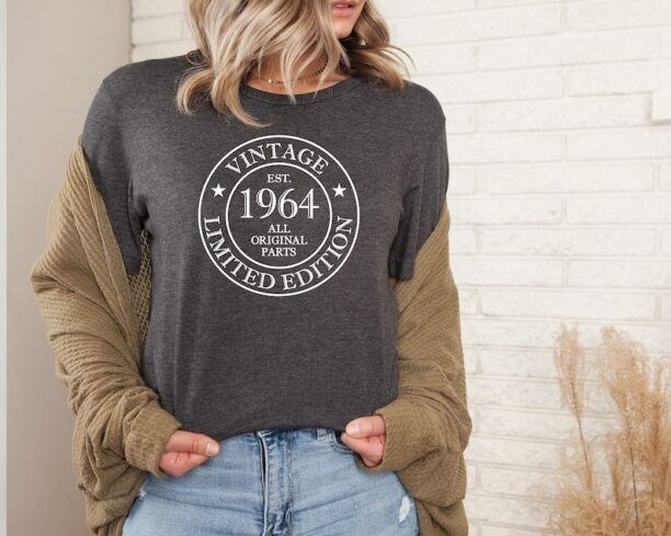 60th Birthday Shirt, Vintage 1964 Shirt, Mom Birthday Gift, Dad Birthday Shirt, Friend Birthday Party Gift Ideas