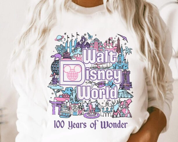 Disney 100 Years Of Wonder Walt Disney World Shirt / Disneyland 100Th Anniversary Platinum Celebration Tee / Disney 100